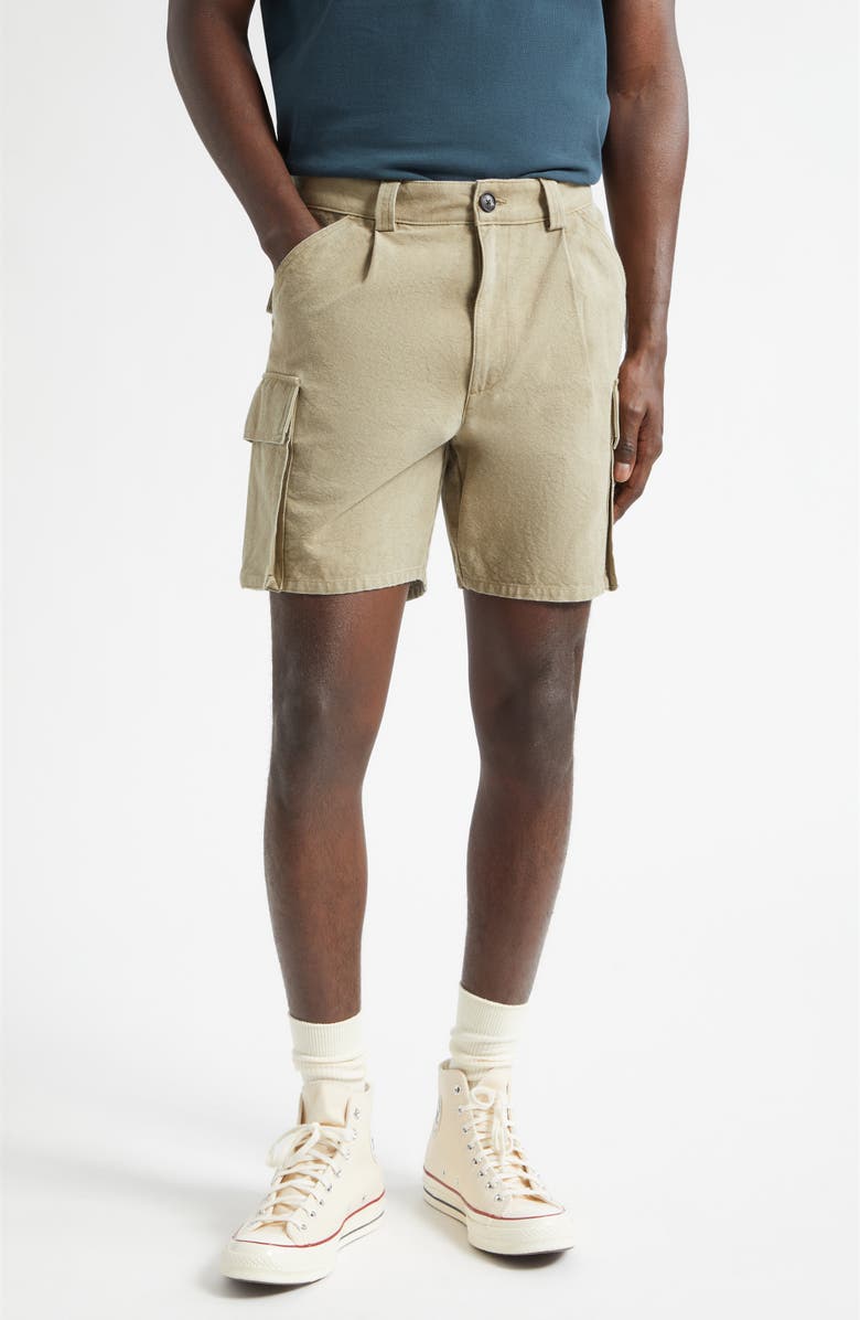 Noah Pleated Cargo Shorts, Main, color, Olive