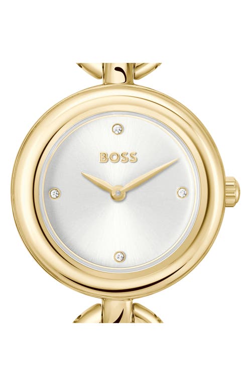 Hugo Boss Women's Live Quartz Slim Ionic Plated Thin Gold-tone Stainless-steel Watch, 28mm In Silver