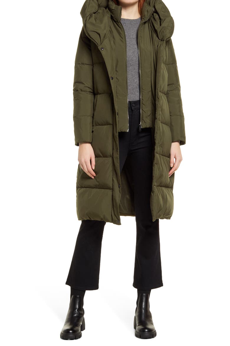Quilted Puffer Coat, Main, color, LODEN