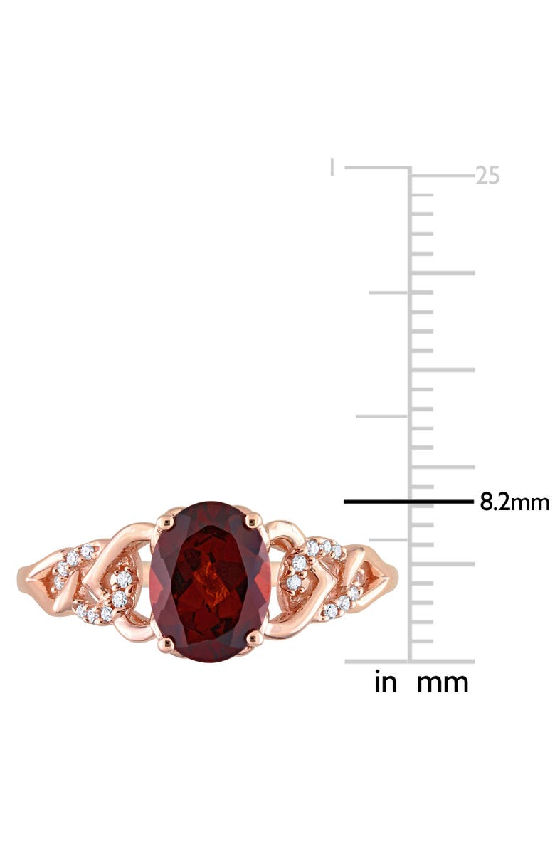 Julianna B. Garnet & Diamond Accent Link Ring, Alternate, color, Garnet