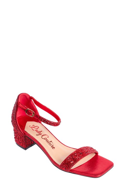 Dazzle Crystal Embellished Block Heel Sandal (Women)