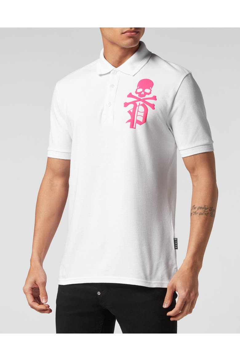 Polo Shirt Skull&Bones Men, Main, color, white
