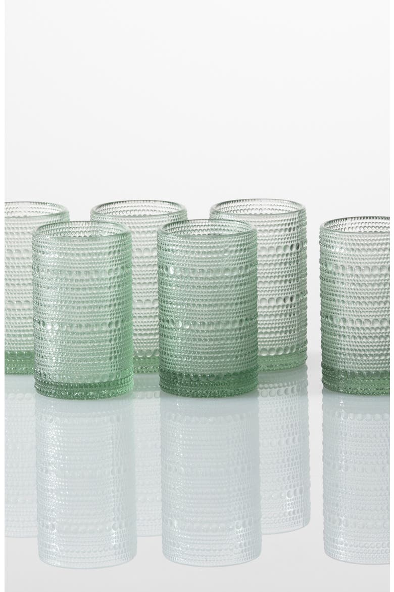 Jupiter Set of 6 Highball Glasses, Alternate, color, SAGE