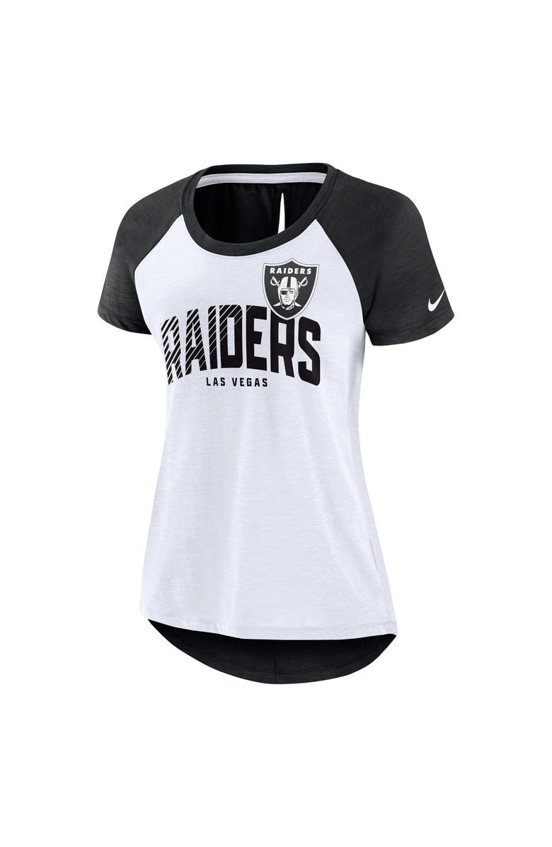 Nike Women's Nike White/Heather Scarlet Las Vegas Raiders Back Slit Lightweight Fashion T-Shirt, Alternate, color, 