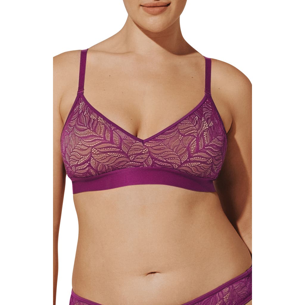 Thirdlove Feather Lace Triangle Bralette In Purple