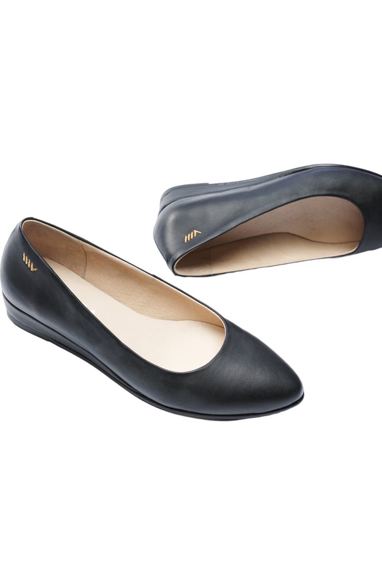 VISCATA Roma Leather Flats, Alternate, color, Black