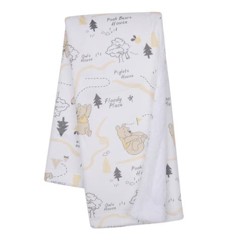 Disney Baby Pooh and the Hundred Acre Woods White Baby Blanket
