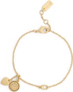 COACH Heritage Charm Coin Heart Bracelet