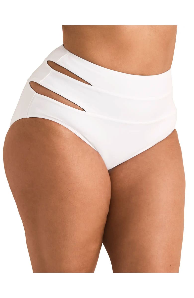 Adore Me Demi Swimwear High Waist Bikini Bottom, Main, color, White