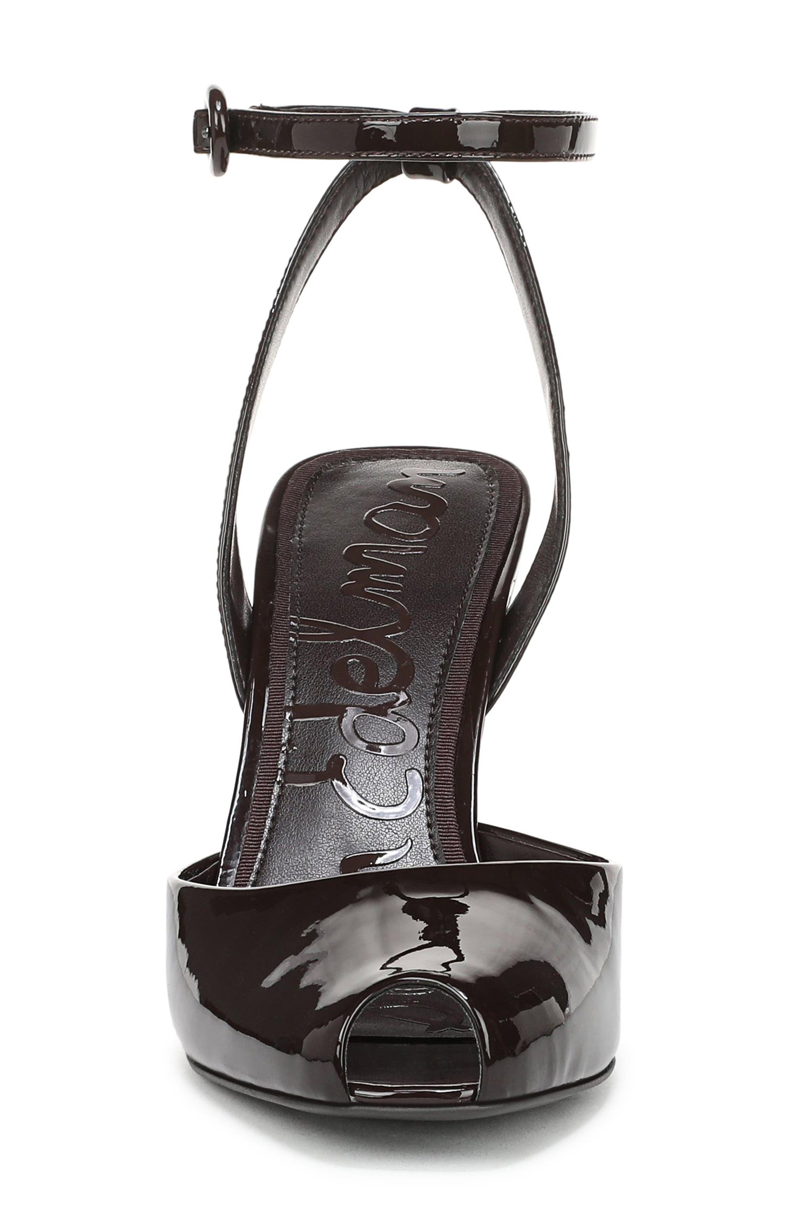 Wrenna Ankle Strap Peep Toe Pump, Alternate, color, RICH CHOCOLATE