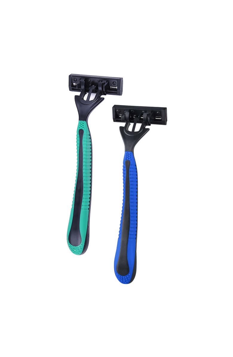 PURSONIC Mario Lopez 12 Disposable Razors Bundle - Green & Blue, Main, color, Blue And Green
