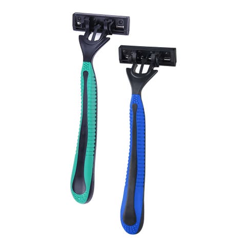 Mario Lopez 12 Disposable Razors Bundle - Green & Blue