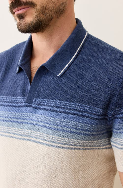 Marine Layer Greyson Short Sleeve Polo Sweater In Blue