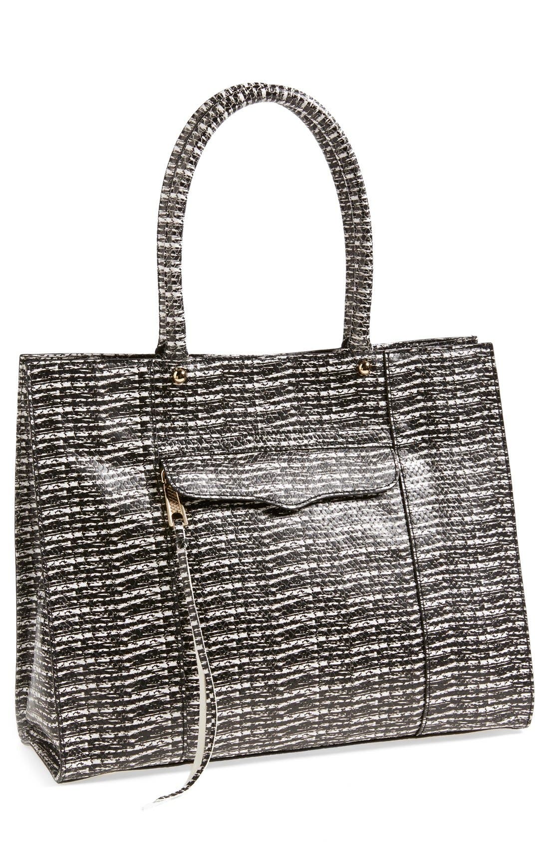 'Medium MAB' Tote, Main, color, BLACK/ WHITE