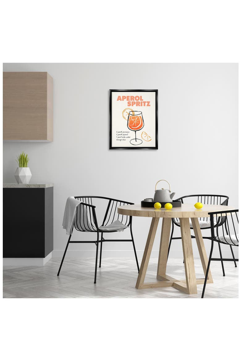 Aperol Spritz Recipe Framed Canvas Wall Art, Alternate, color, ORANGE