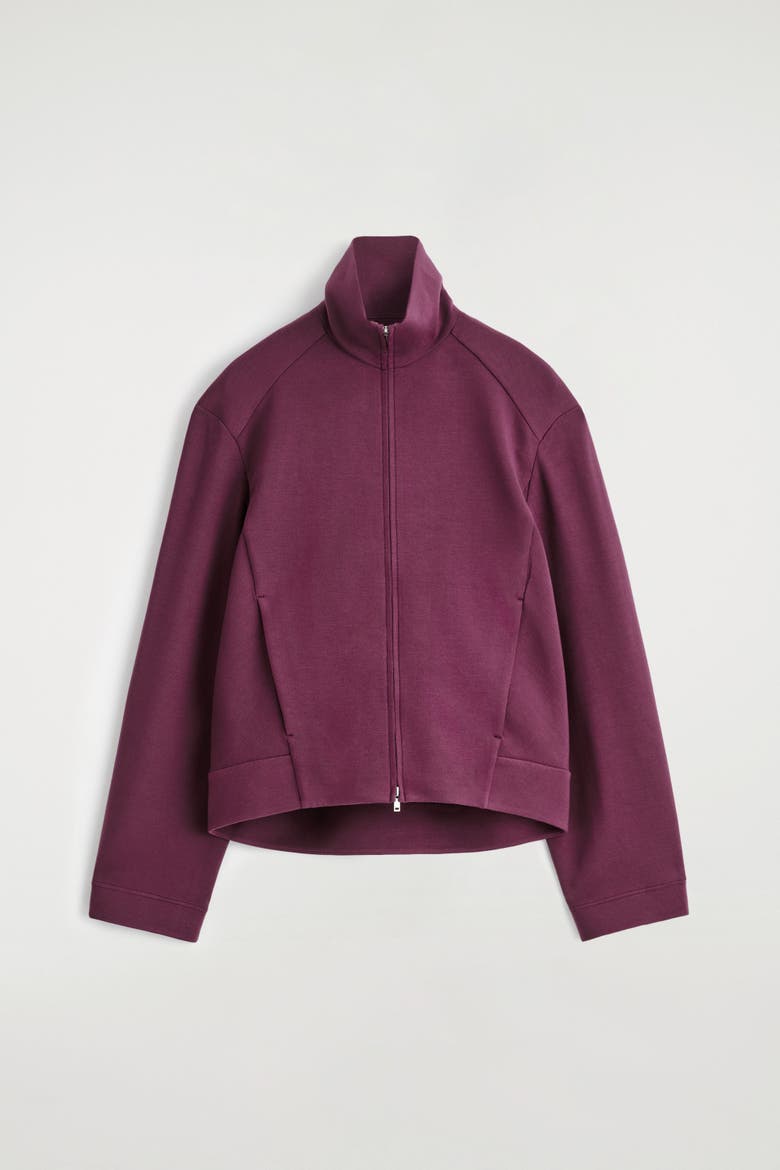 Scuba Knit Track Jacket, Alternate, color, BORDEAUX