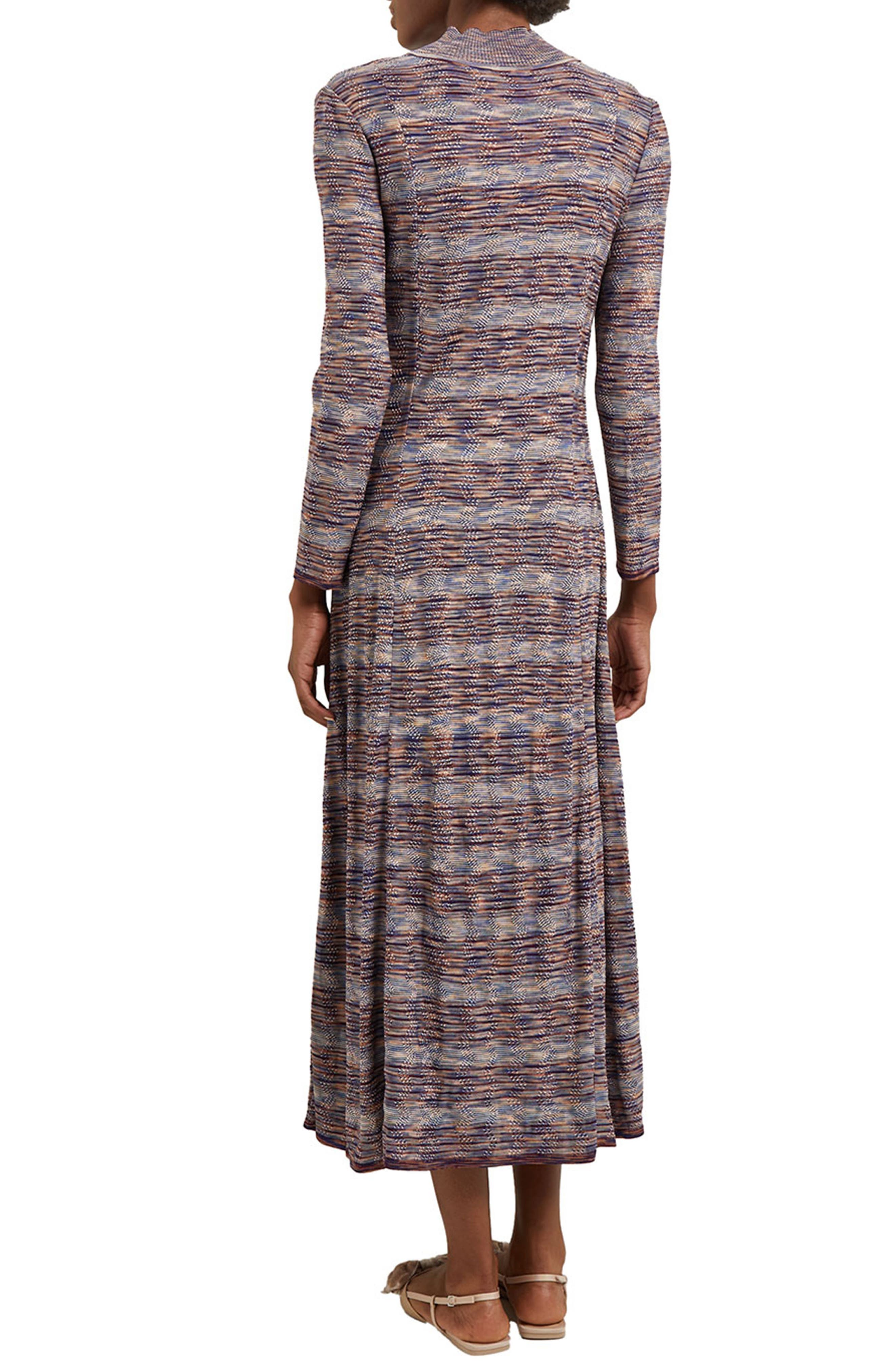 Melange Long Sleeve Midi Sweater Dress - image 2