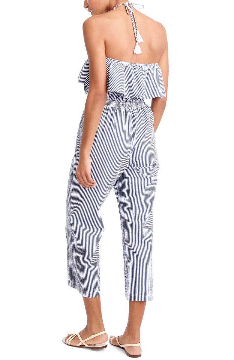 J.Crew Seersucker Jumpsuit, Alternate, color,