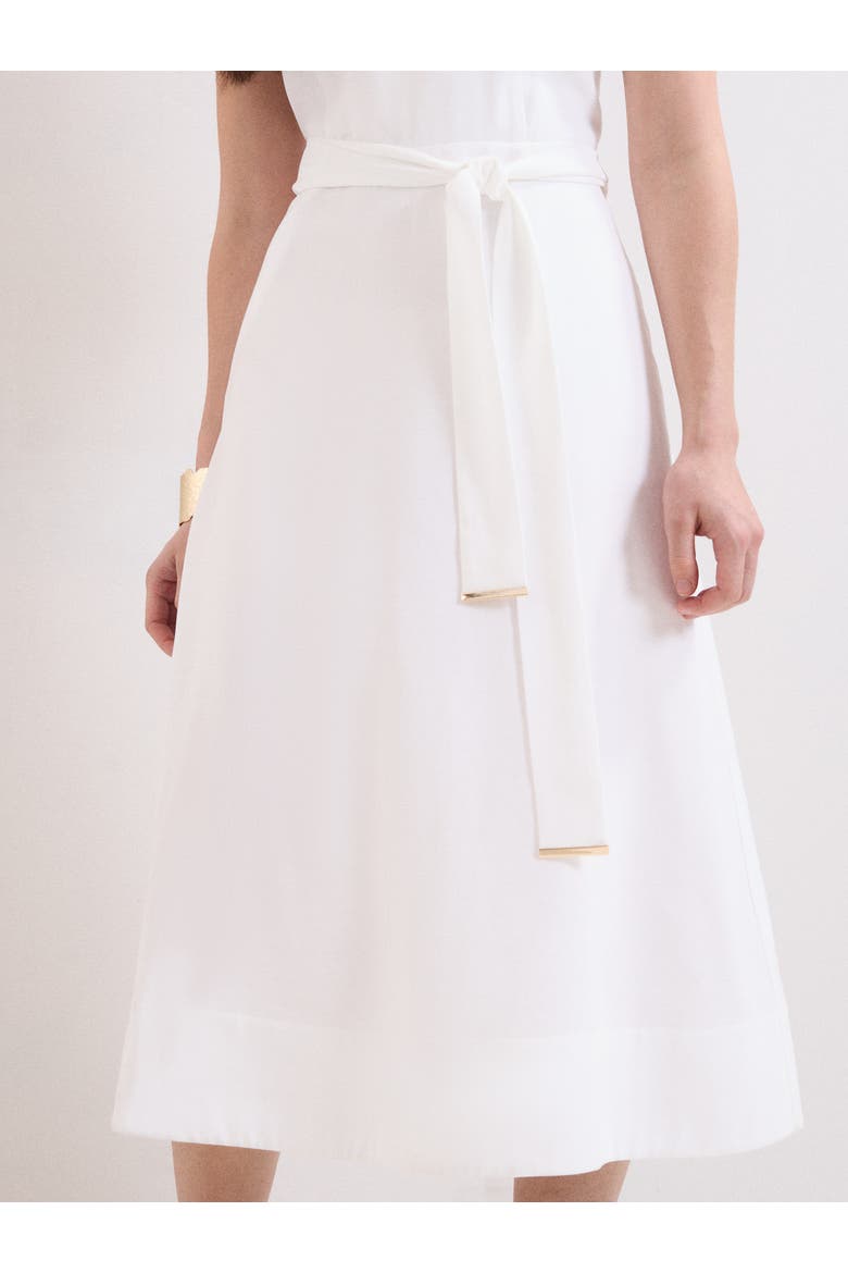 Marta Tie Belt Midi Dress, Alternate, color, White