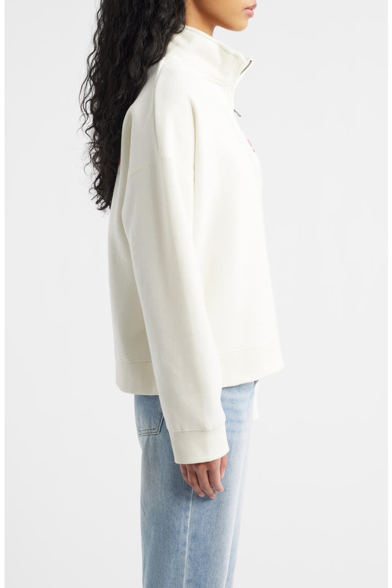 Surf Puff Logo Quarter Zip Sweatshirt, Alternate, color, CAYENNE