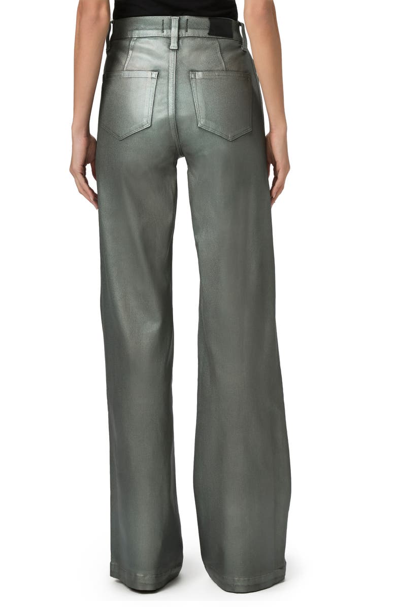PAIGE Leenah Coated High Waist Wide Leg Jeans, Alternate, color, Mystical Green Luxe Coating