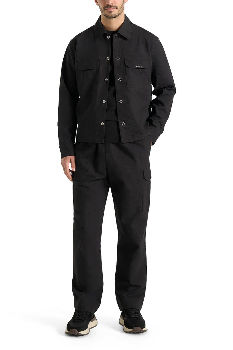 Rayan Textured Cargo Trousers, Alternate, color, Black