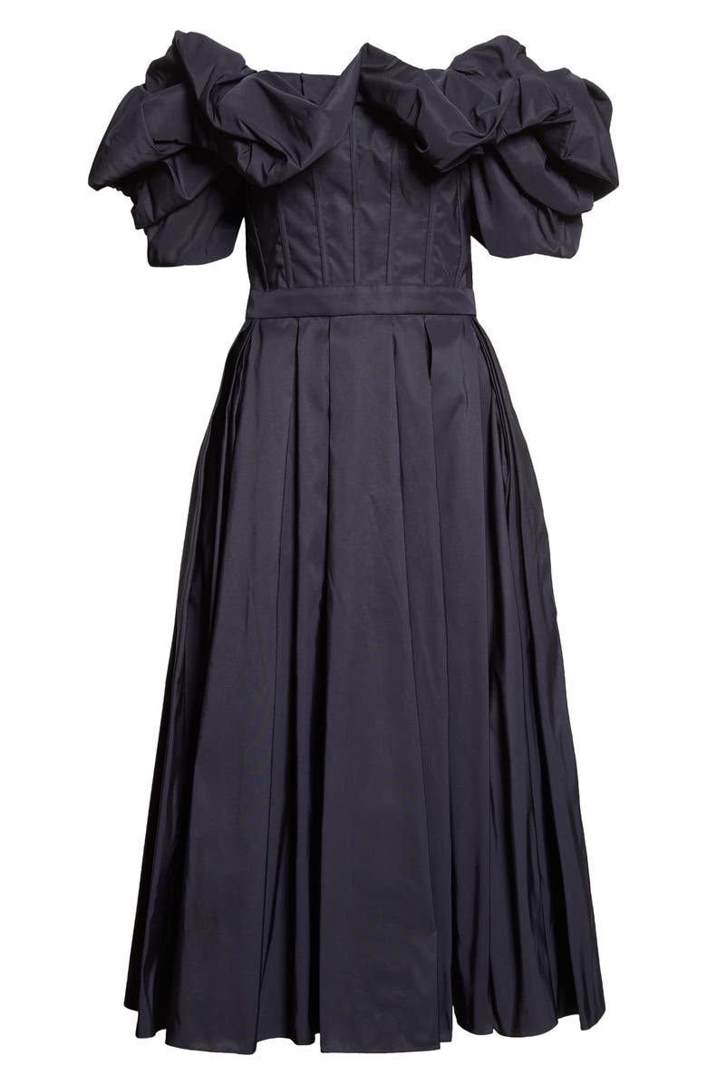 McQueen Off the Shoulder Faille Corset Dress, Alternate, color, 