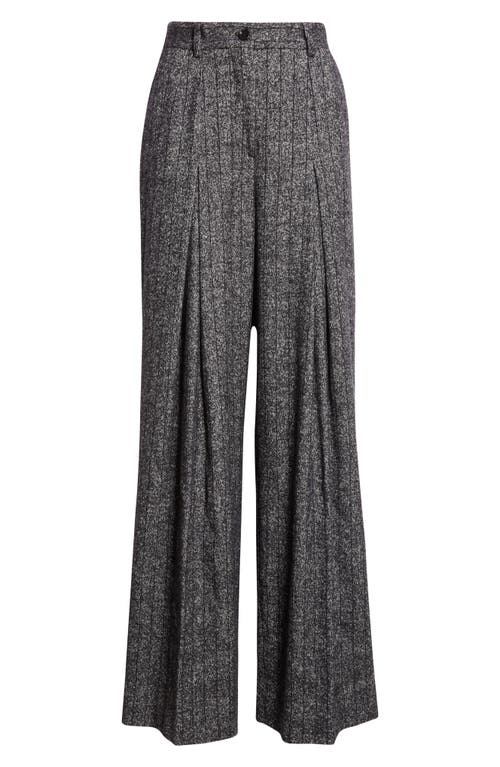 Dolce & Gabbana Dolce&gabbana Pleated Stripe Virgin Wool Blend Pants In Gray
