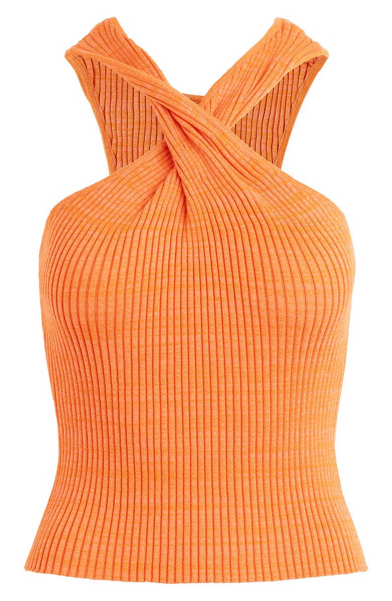 Hudson Jeans Twist Crossover Rib Halter Tank, Alternate, color, 