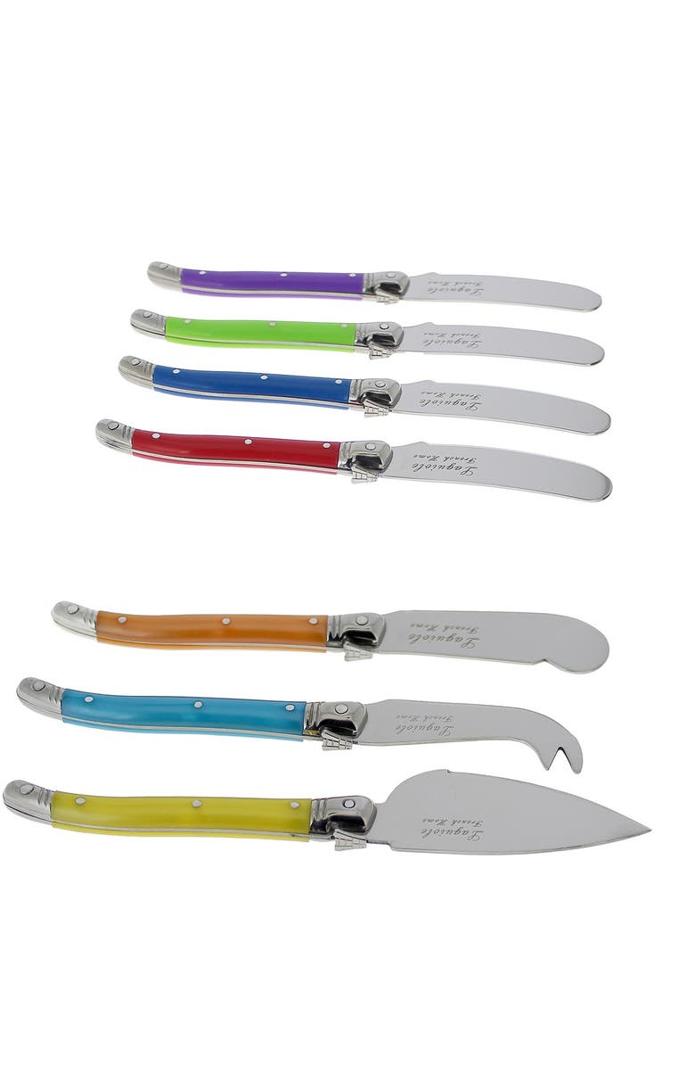 FRENCH HOME 7-Piece Laguiole Jewel Colors Cheese Knife & Spreader Set, Alternate, color, 