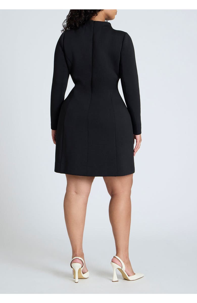 ELOQUII Mock Neck Mini Dress, Alternate, color, Black Onyx