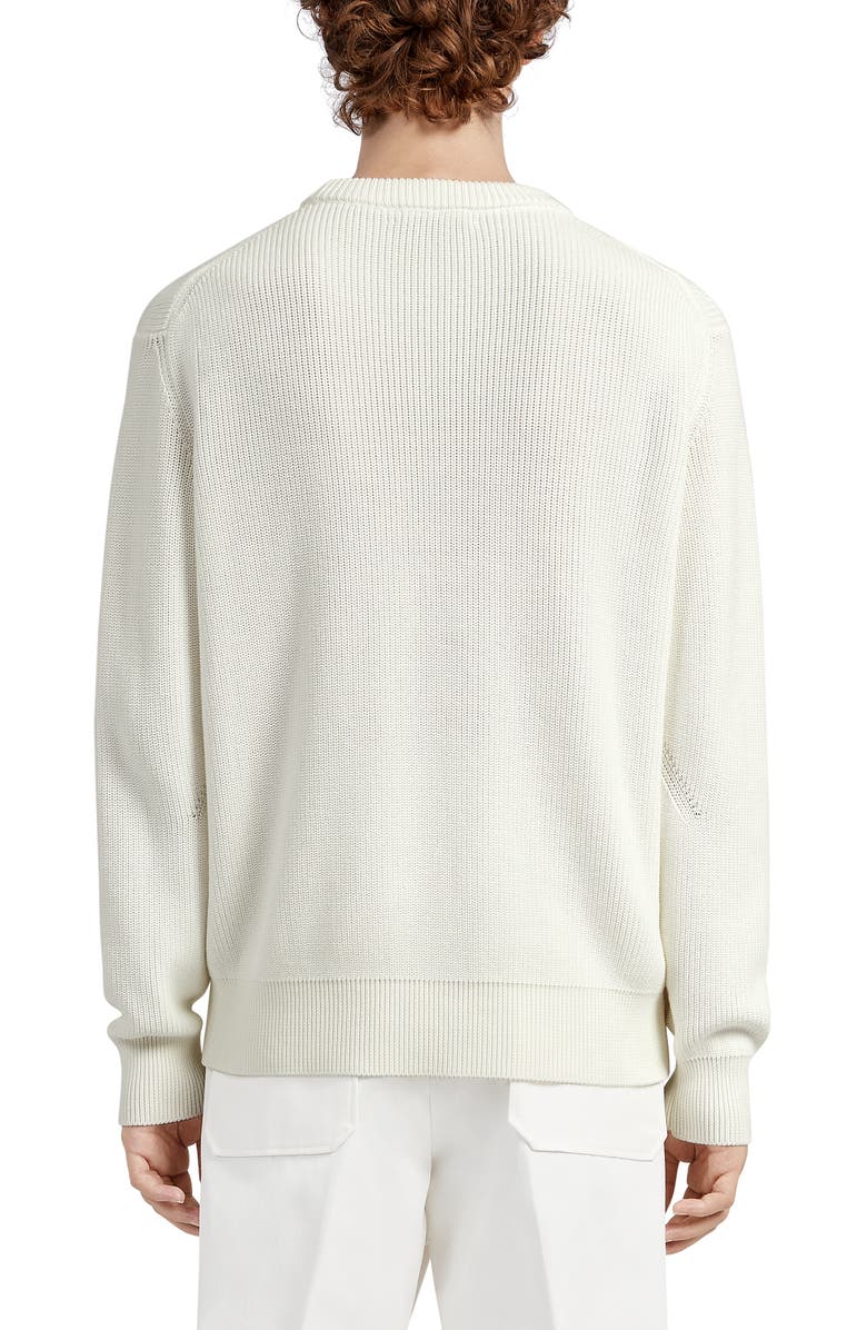 ZEGNA Cotton & Silk Crewneck Sweater, Alternate, color, 