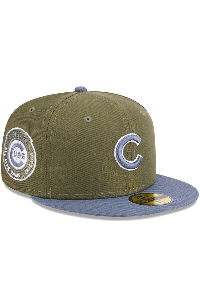 New Era Men's New Era Olive/Blue Chicago Cubs 59FIFTY Fitted Hat, Main, color, 