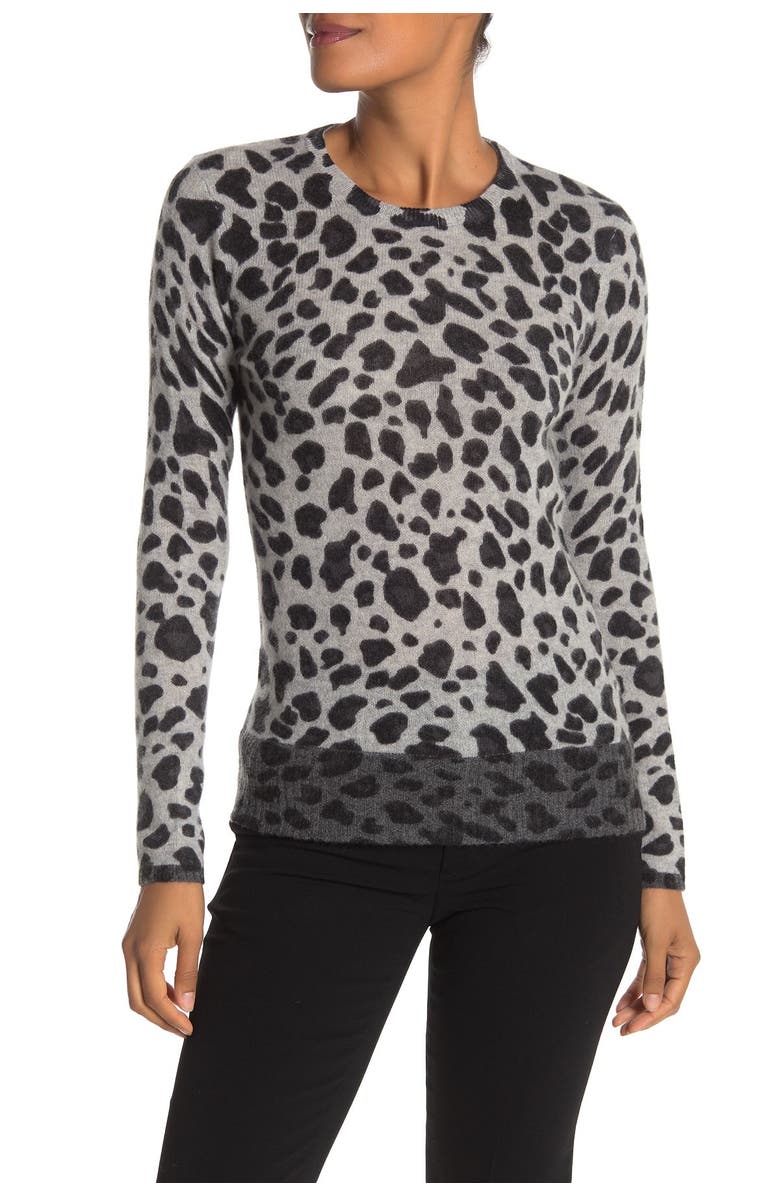 M Magaschoni Leopard Print Cashmere Sweater, Alternate, color, 