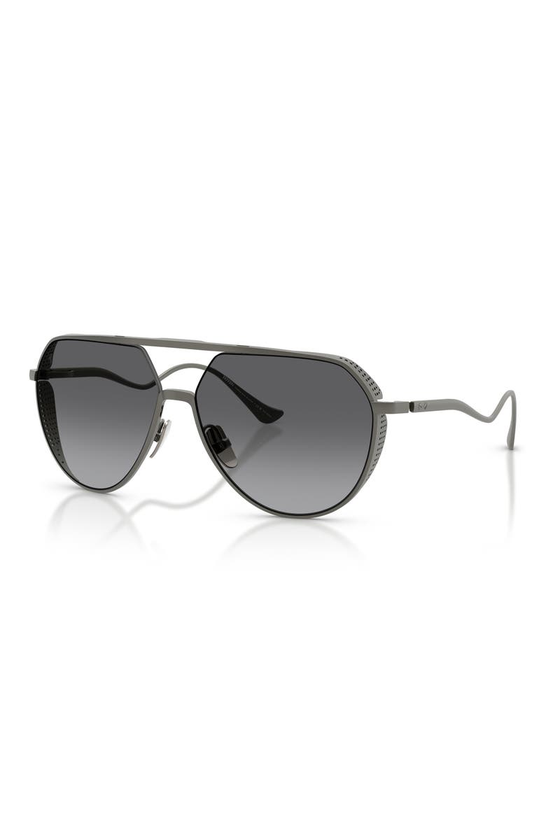 59mm Polarized Gradient Pilot Sunglasses, Alternate, color, MATTE GUNMETAL / GREY POLAR