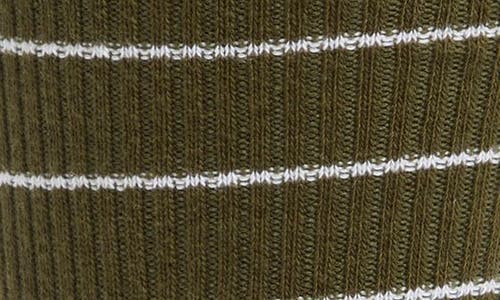 Nordstrom Everyday Stripe Cotton Blend Socks In Olive