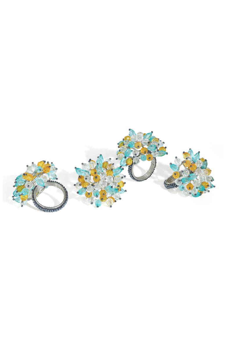 Harmony Hues 4-Pack Napkin Rings, Main, color, BLUE/ YELLOW