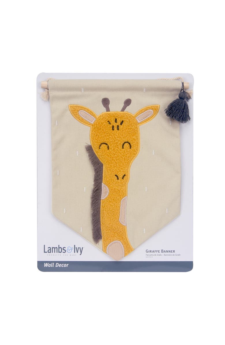 Lambs & Ivy Giraffe Canvas Banner Nursery Wall Art / Wall Hanging, Alternate, color, Cream
