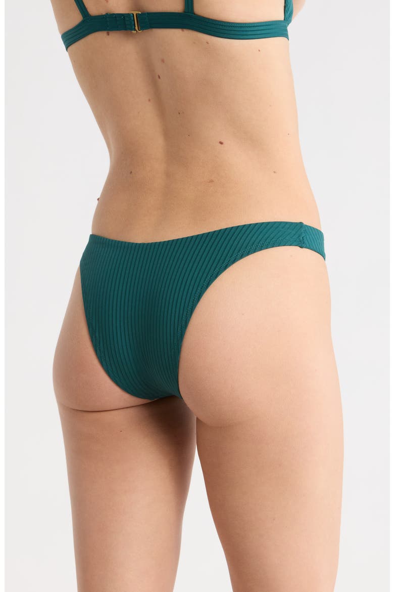 California High Leg Bikini Bottoms, Alternate, color, EMERALD