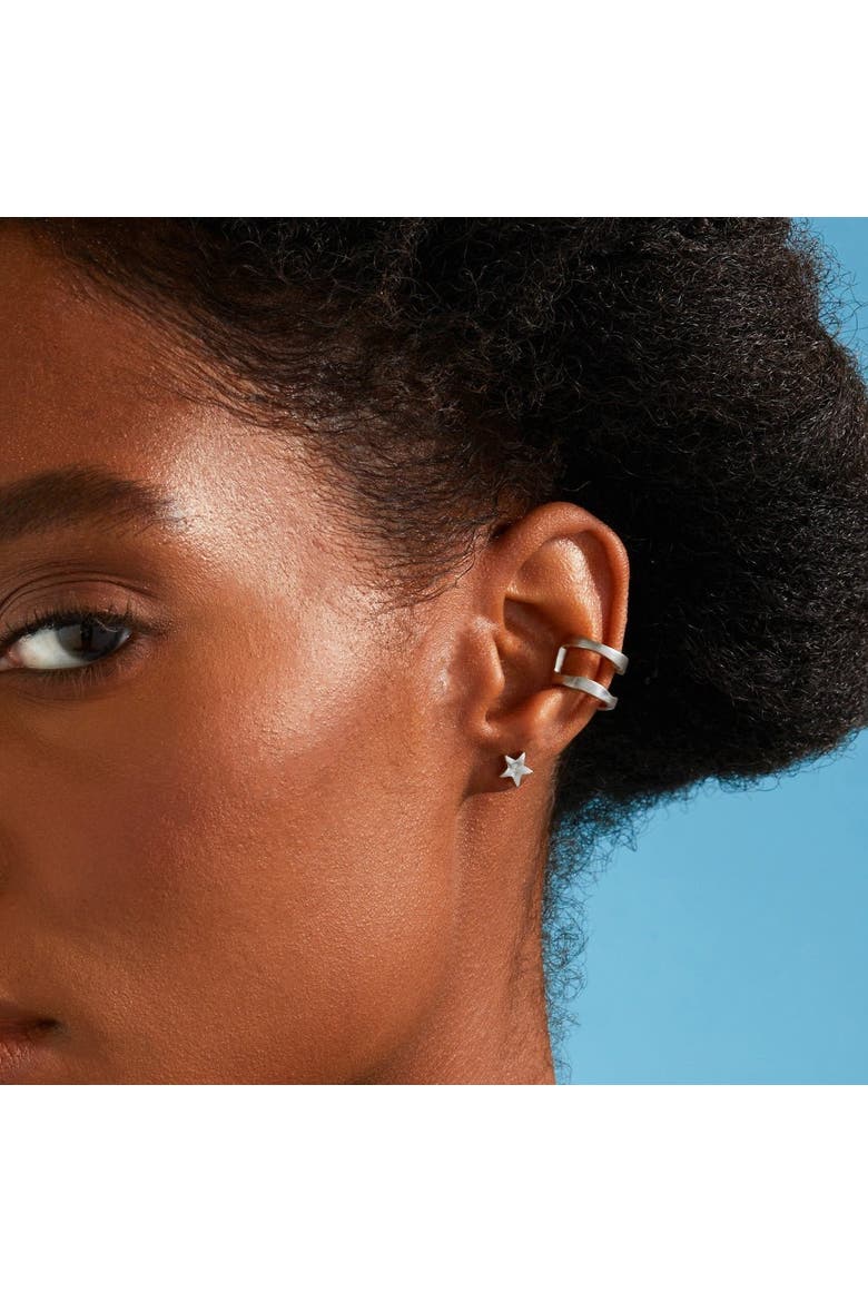 Star Stud Earrings, Alternate, color, Platinum
