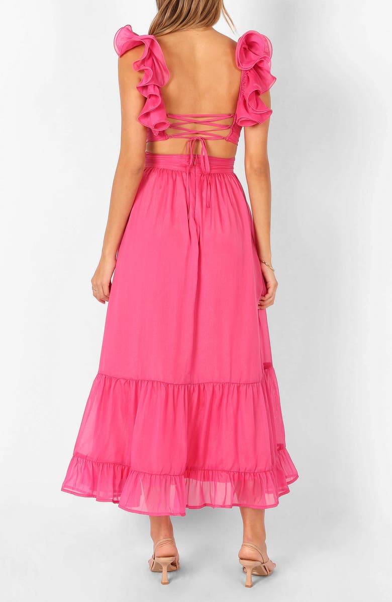 Petal & Pup Bonito Ruffle Maxi Dress, Alternate, color, Berry