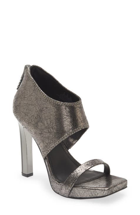 Gray high heel sandals online