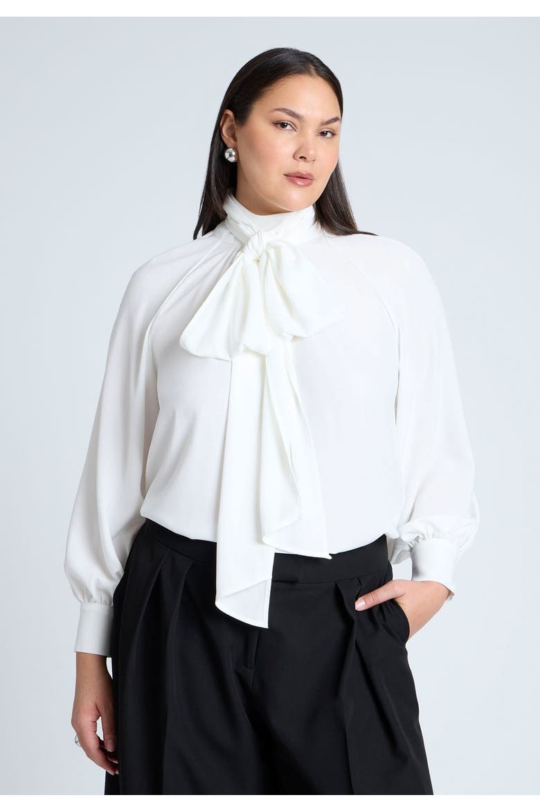 Dramatic Neck-Tie Blouse, Alternate, color, SUGAR SWIZZLE