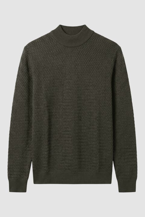 Men's Regular-fit Cable-knit Turtleneck Sweater