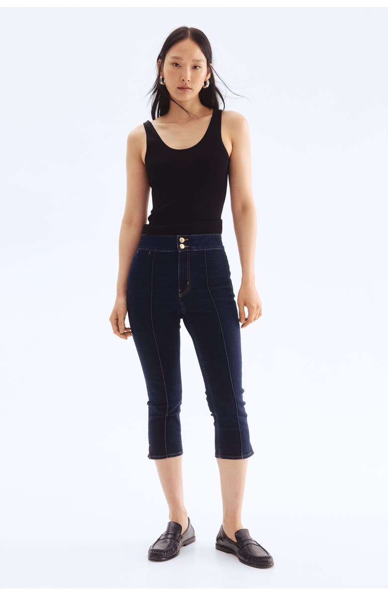 H&M Skinny High Capri Jeans, Alternate, color, Dark Denim Blue