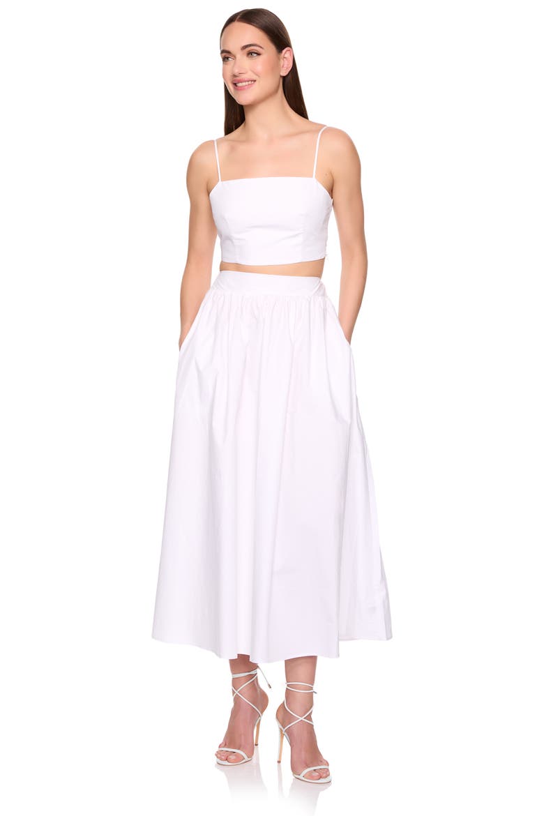 Cotton Poplin Midi Skirt, Alternate, color, SUGAR