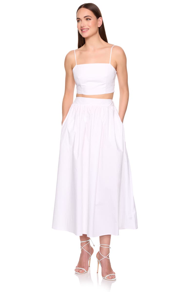 Susana Monaco Cotton Poplin Midi Skirt, Alternate, color, 