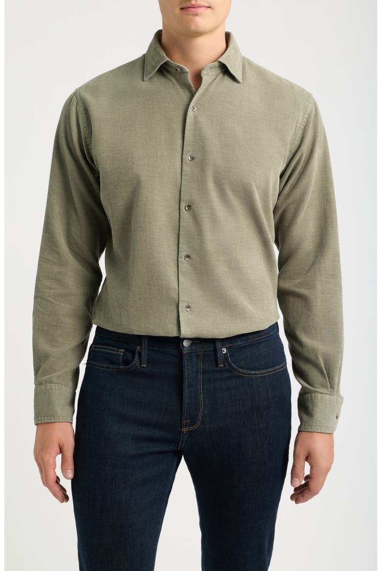 Cotton & Cashmere Corduroy Shirt, Main, color, FATIGUE
