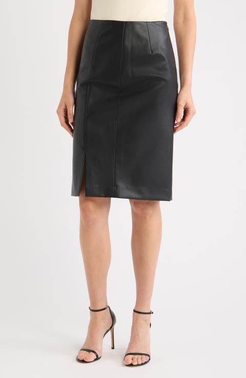 Faux Leather Pencil Skirt