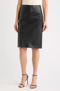 Tahari ASL Faux Leather Pencil Skirt
